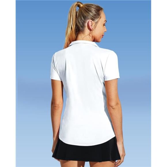 Women's Golf Polo Shirts Collared V Neck Short Sleeve Tennis Shirt, Dry Fit - Picture 5 of 6